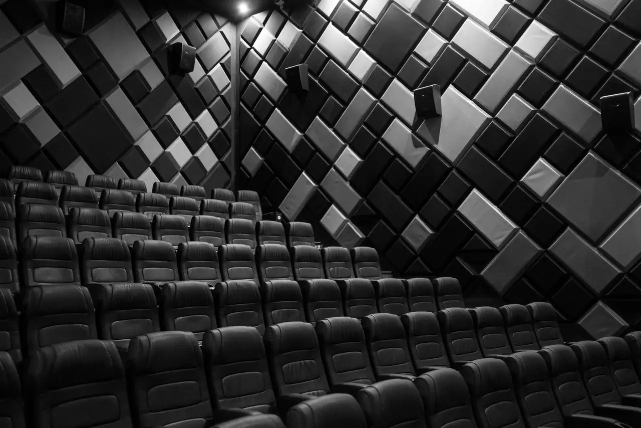 Luxury boutique cinema interior with elegant seating
